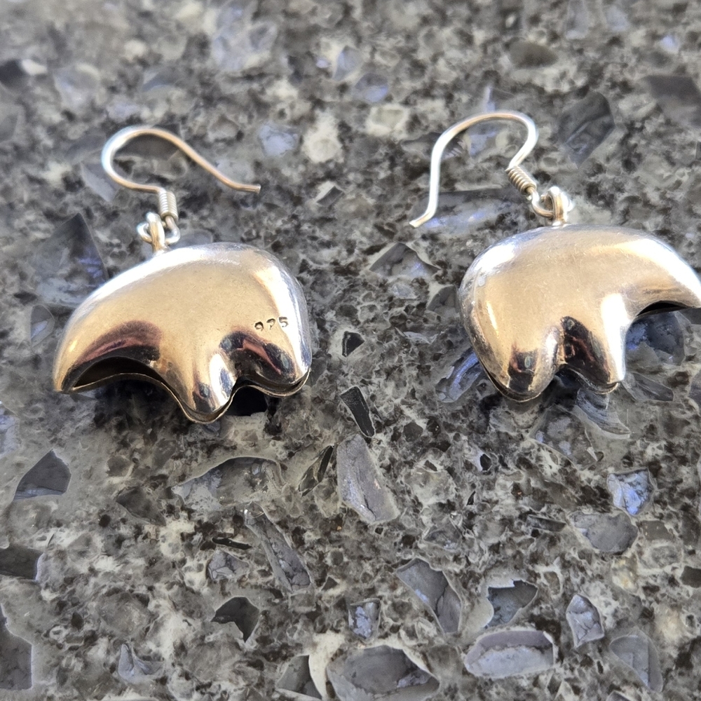 Vintage Sterling Silver Southwestern Vail Bear Earrings